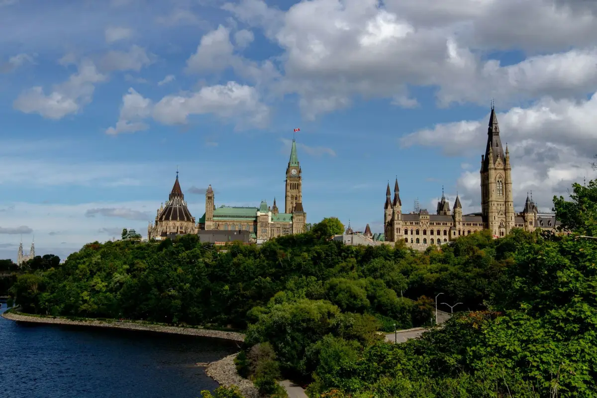Parliament Hill above the Ottawa River
